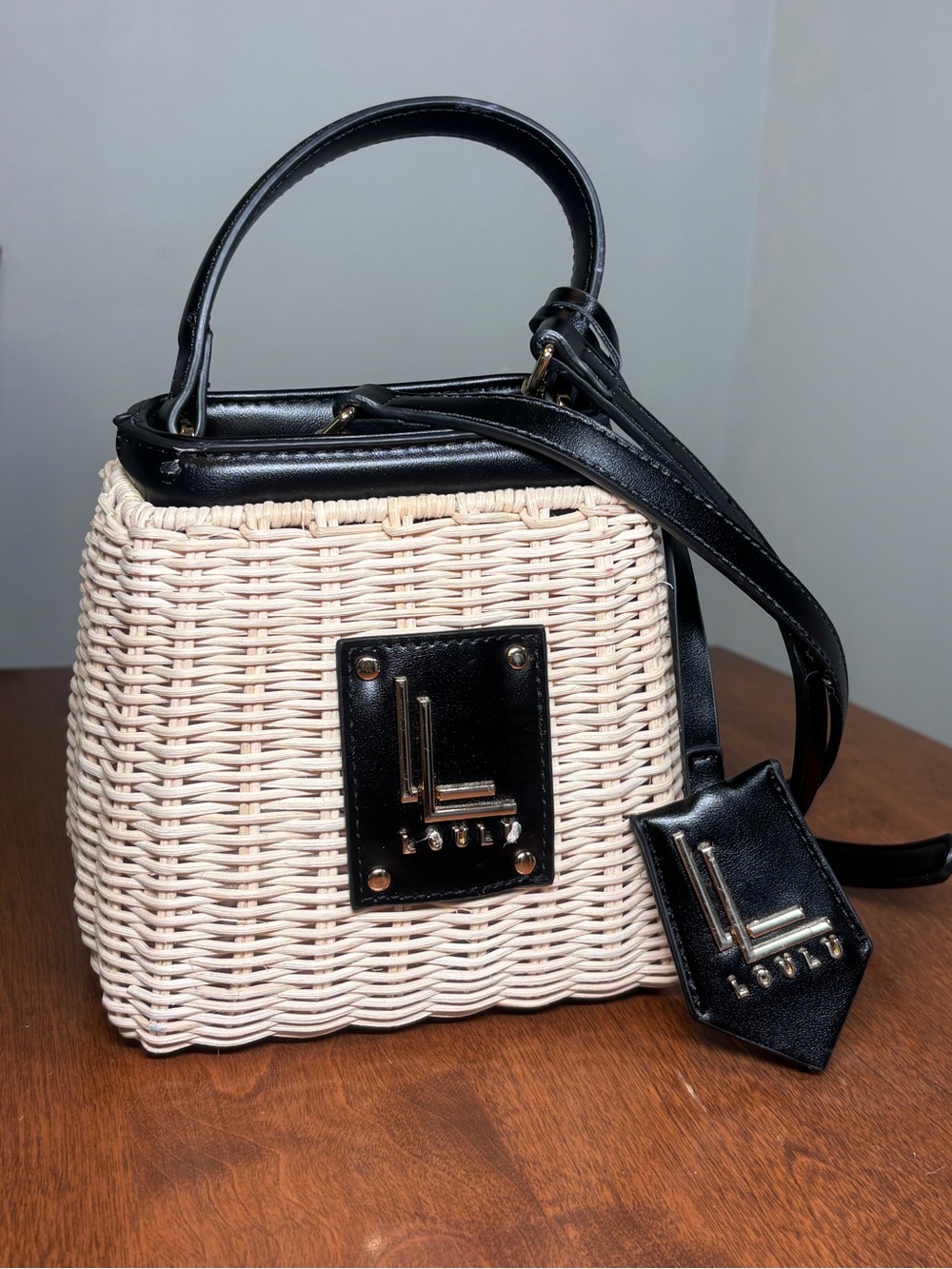 Woven Wicker Top Handle Crossbody